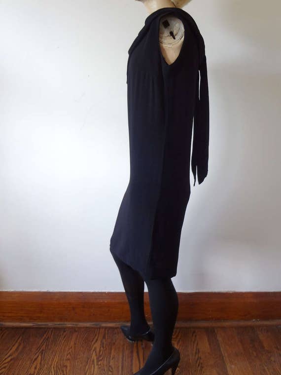 1960s Party Dress - black cocktail dress - mod ra… - image 3