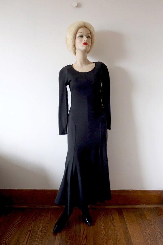 1980s Norma Kamali Dress - designer vintage black 