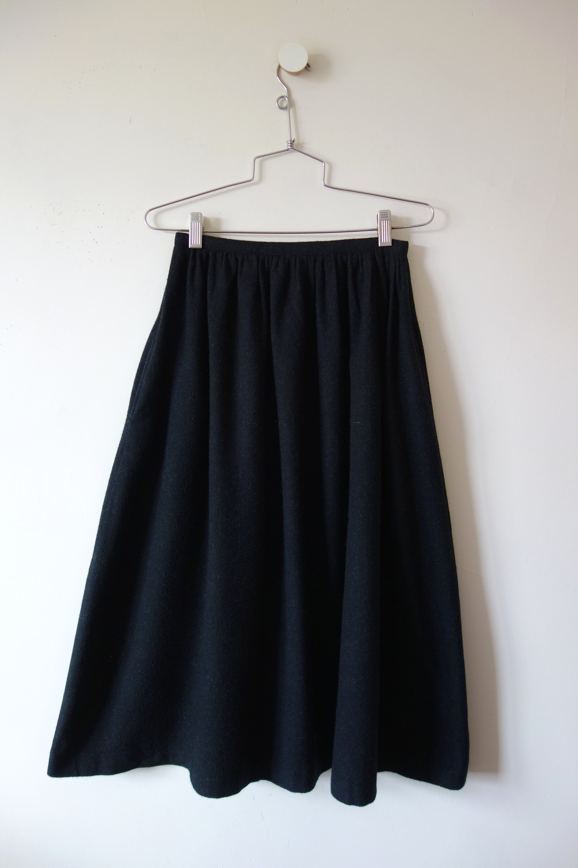 1970s Black Wool Full Skirt - Etsy