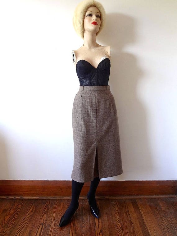 1970s Sheridan Barnett Skirt - vintage wool tweed… - image 2