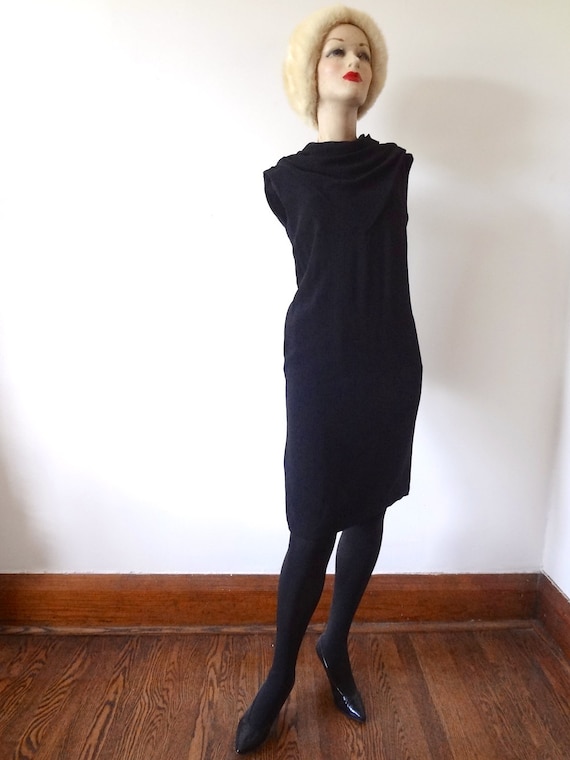 1960s Party Dress - black cocktail dress - mod ray