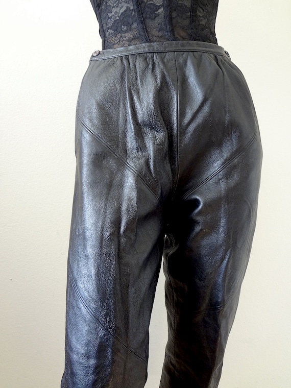 1960s Bonnie Cashin Black Leather Cigarette Pants… - image 4