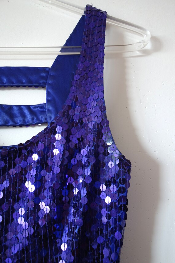 Vintage Purple Sequin Party Dress - cocktail mini… - image 5