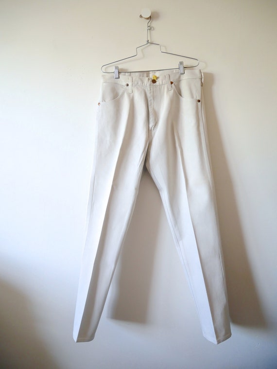 1970s White Denim Wrangler Jeans | Tiger King Sty… - image 2