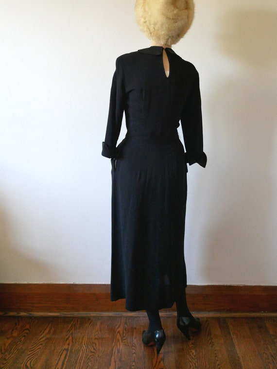 1940s Black Rayon Dress | vintage cocktail party … - image 5