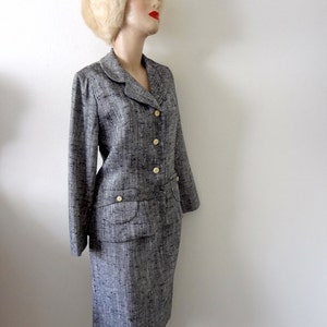 Traje vintage de la década de 1960 - falda y chaqueta - atuendo de oficina de hombres locos imagen 3