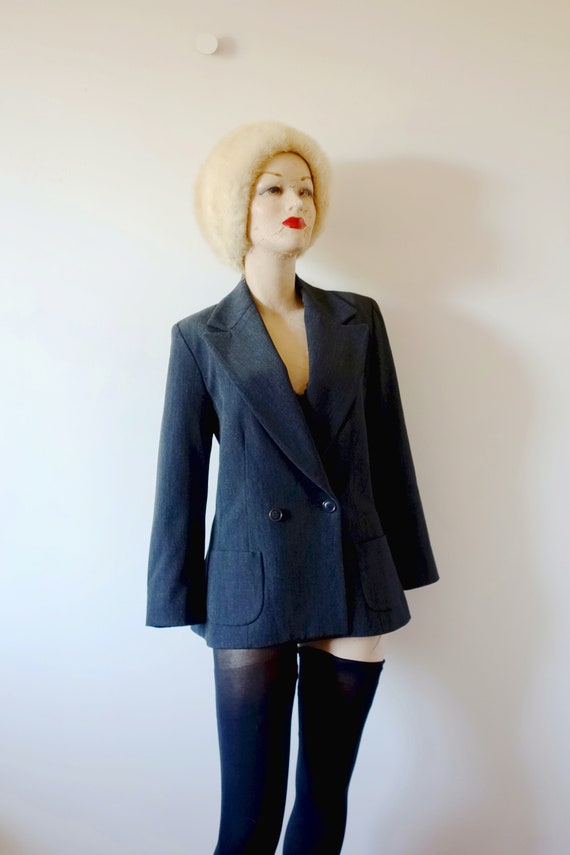 Vintage Philippe Adec Blazer - charcoal grey suit 