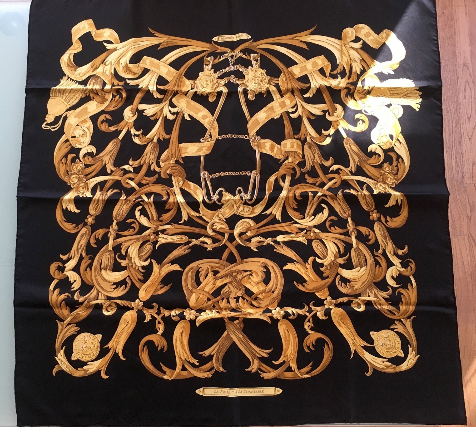 Hermes Silk Scarf Le Mors A La Conetable and Original Box Hermes Silk Scarf Le Mors A La Conetable and Original Box