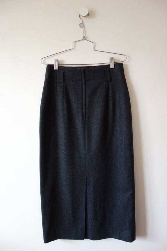 1980s Mondi Grey Wool Skirt - designer vintage mi… - image 5