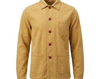 Chaqueta francesa marrón camel lavada estilo años 60 - Chaqueta de algodón para trabajo