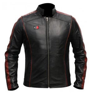 Commander N7 Shepard Gaming Jacket | Mass Effect 3 Motorcycle Biker Black Leather Jacket