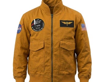 Chaqueta amarilla inspirada en el Proyecto Ryan Gosling, abrigo de pana de astronauta, cosplay de ciencia ficción de la NASA