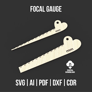 Focal Length Gauge Tool Svg and Dxf Files For Laser Cut -  Accurate Laser Calibration Tool