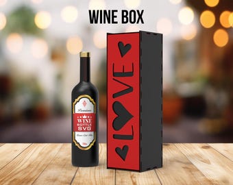 Elegant Wine Box Svg And Dxf Files For Laser Cut, Decorative Boxes Digital Download File
