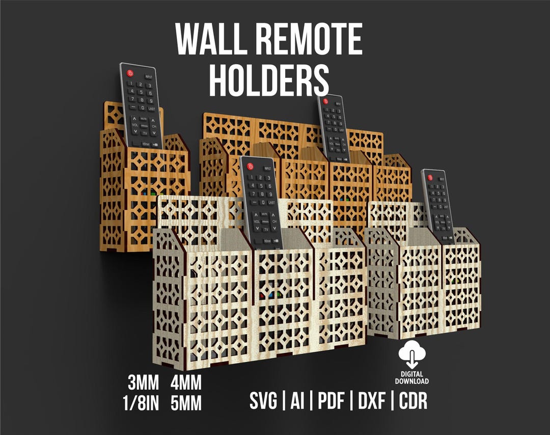 Remote Controller Wall Holder Svg and Dxf Files for Laser Cutting ...