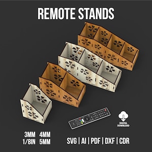 Fjärrkontrollstativ Svg- och Dxf-filer för laserskärmaskiner, digitala nedladdningsbara fjärrkontrollhållare