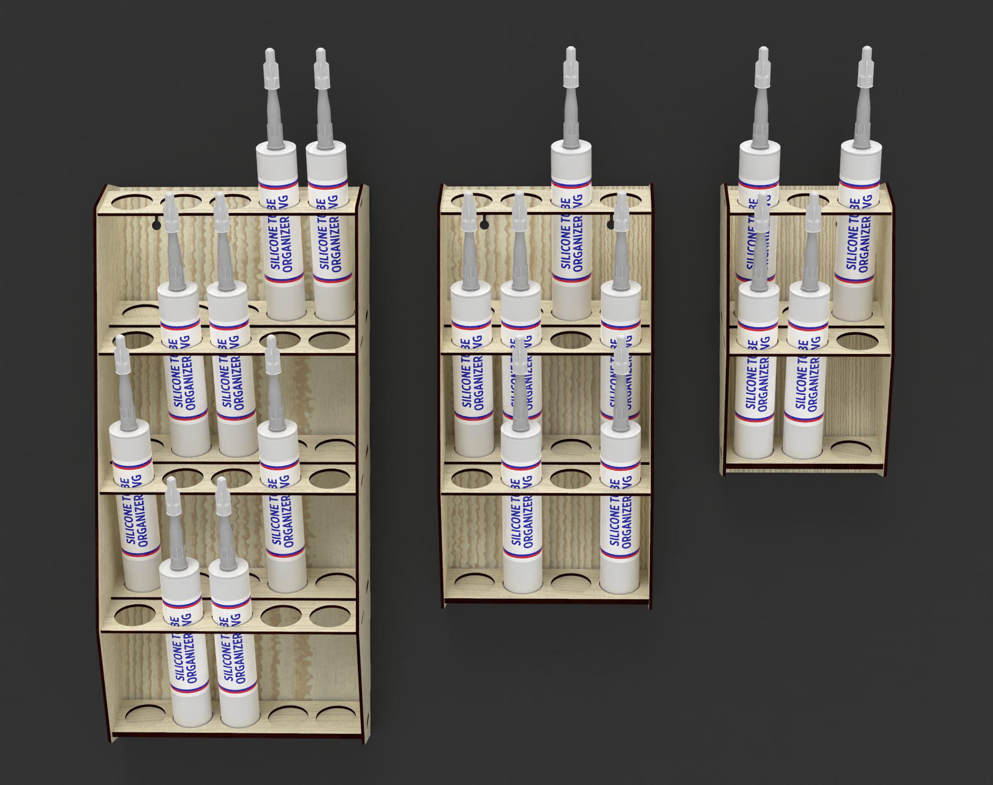 Silicon Tube Wall Rack Storage Svg and Dxf Files for Laser Cut, Digital ...