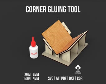 Corner Gluing Tool Svg And Dxf Files For Laser Cut, Corner Jig Digital Download Files