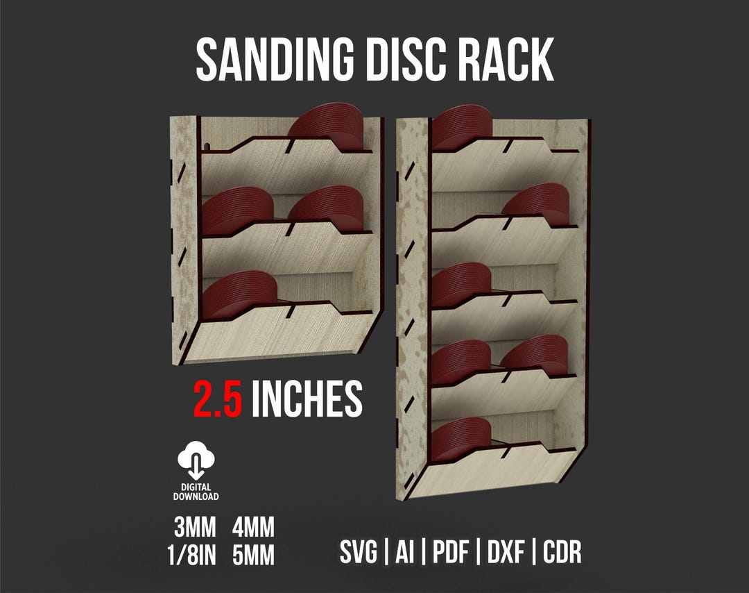 Sanding Rack Sanding Disc Holder Rack Svg and Dxf Files for Laser Cut, Sandpaper ...