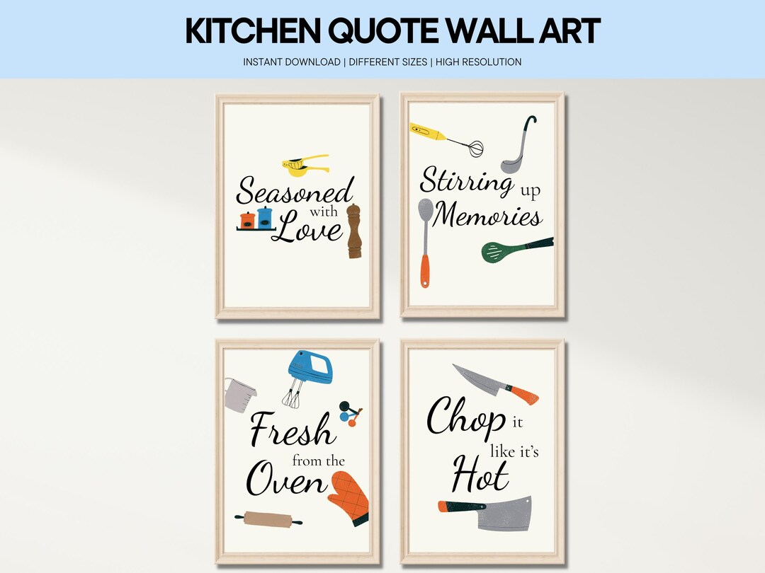 Kitchen Wall Art Printable Decor Digital Cooking Print Culinary ...