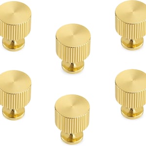 Solid Brass Cabinet Knobs, Modern Gold Drawer Pulls, Brushed Brass Finish, Handmade Durable Handles for Kitchen, Dresser & Cabinet