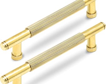 Puxador de porta antigo de latão maciço - 11,5 polegadas, furo central de 10 polegadas