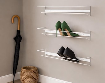 Wall-Mounted Metal Shoe Rack Set of 3 - Space-Saving Entryway Shoe Organizer
