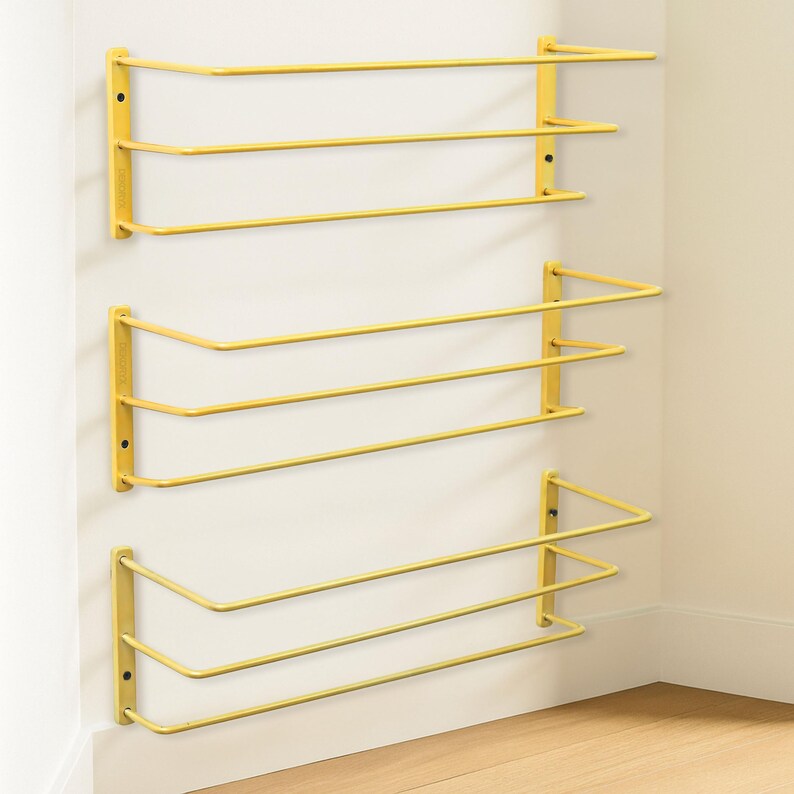 Triangular Rack Foot Brass Wall-mounted Shoe Rack: Space-saving Entryway Organizer - Etsy
