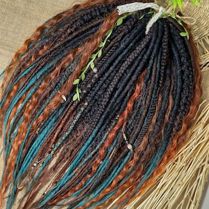 Handmade DE Dreads Set – 58 Double-Ended Pieces | 450g | Boho Forest Vibes