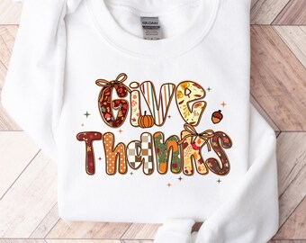 Religious T-Shirt, Cute Give Thanks Thanksgiving Shirt, Give Thanks Tee, Thanksgiving Tee, Cute Thanksgiving Women Gift
