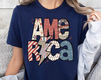 America Shirt Women 4th of July Tshirt Independence Day Shirt Cute USA Shirt Patriotic Shirt for Fourth of July Tee Coquette