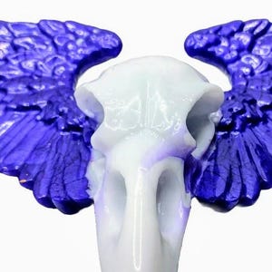 Resin Raven Skull Wall Hanging: Gothic Mystical Home Decor