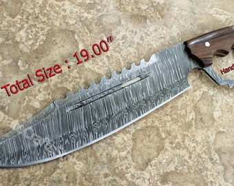 Knives Handmade Damascus Bowie knife Custom hunting Damascus tool steel knife and sheath Christmas gifts, Gift for men, gift for boyfriend