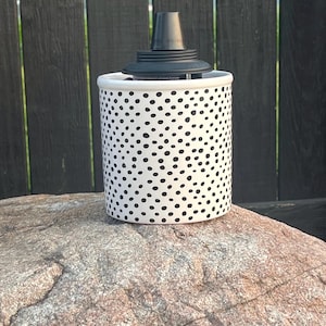Antorcha Tiki, viene con la olla de su elección, piedra y bote. Instrucciones escritas a mano sobre cómo armarla.