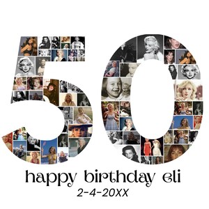 Editable 50th Birthday Photo Poster, Editable Birthday Photo Collage, 50th Birthday Decorations, Mom 50th Birthday Photo Collage, UK2C
