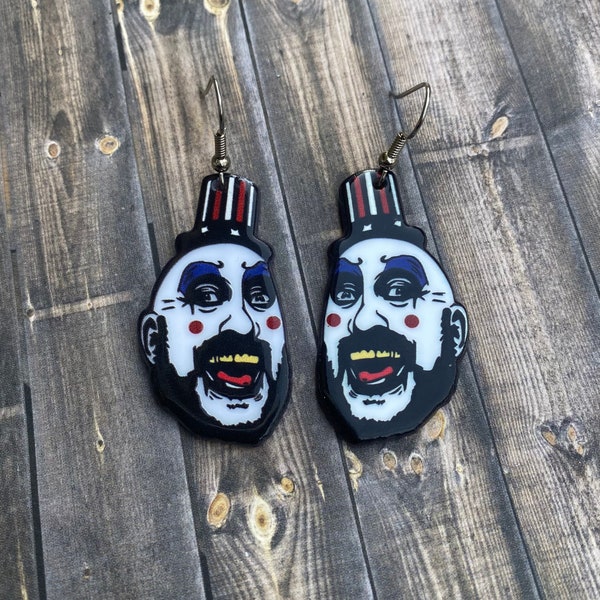 Rob zombie clown acrylic double sided earrings