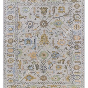 Turkish Oushak Hand Knotted Rug 100% Wool Modern Design Area Rug Soft Ivory Oushak Living Room Oriental Carpet 5x7 8x10 9x12 10x14