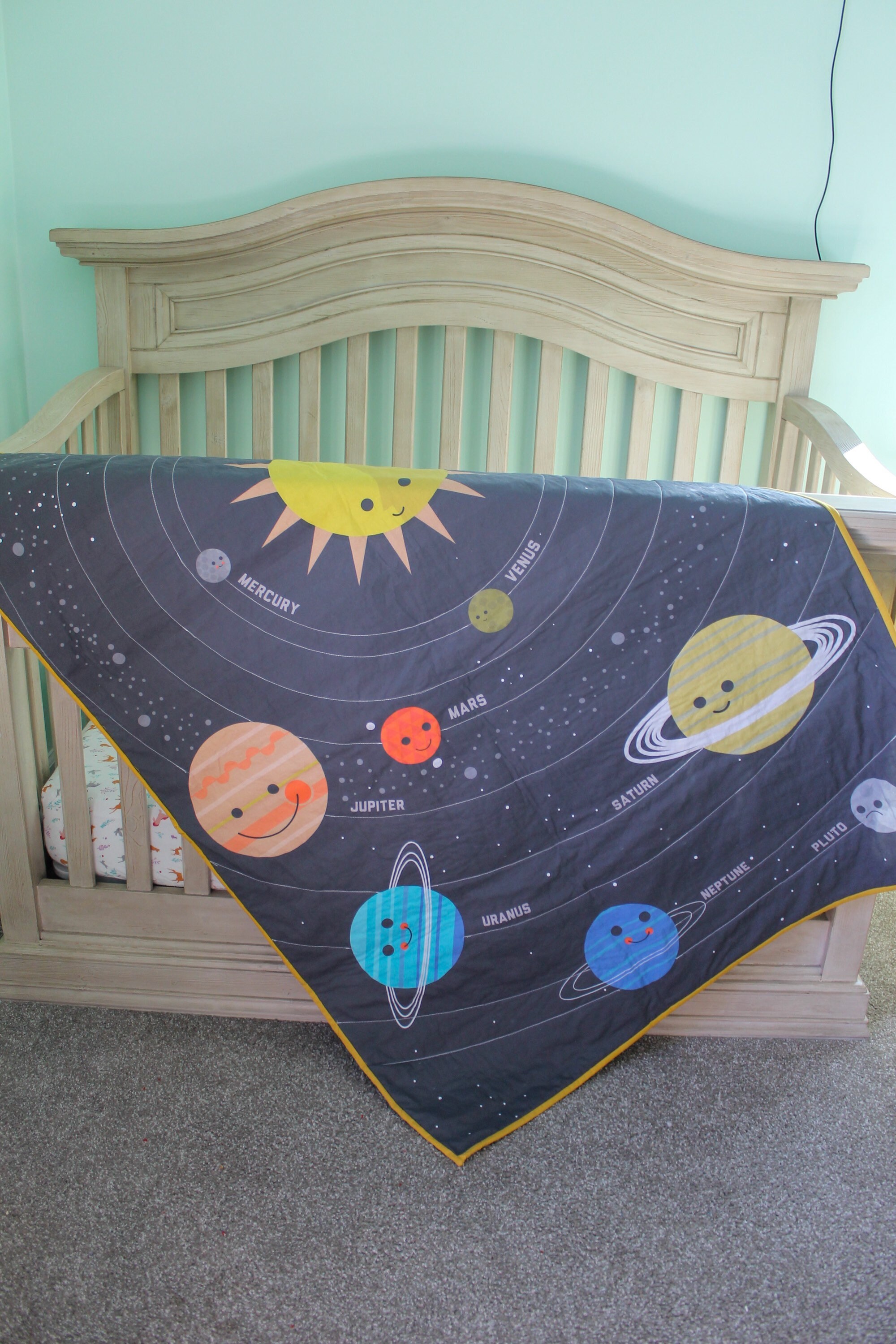 Planeten Quilt Space Themed Kleinkind Bettwäsche | Etsy