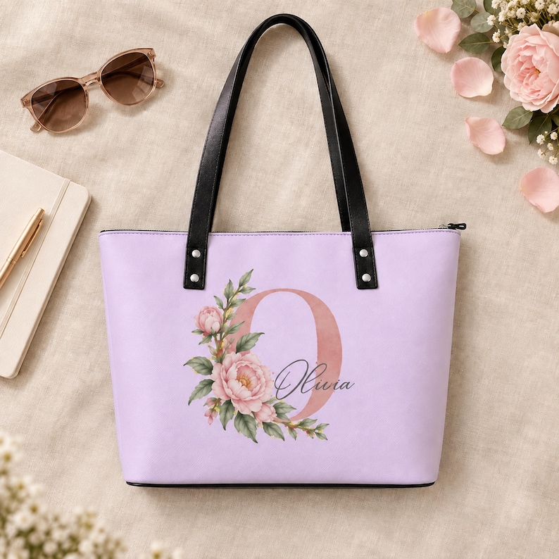 Lavender Monogram Tote