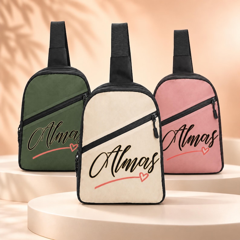 Personalized Crossbody Sling Bag with Adjustable Webbing Strap