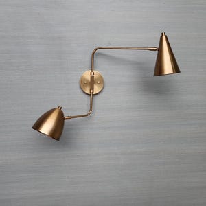 Handmade Brass Swing Arm Wall Light – Mid-Century Sputnik Design