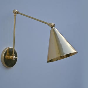 Mid-Century Modern Brass Wall Lamp, Stilnovo Diabolo Style Adjustable Sconce
