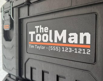 Placas de identificación grandes personalizadas para RIDGID Pro Gear 2.0: placa personalizada para caja de herramientas