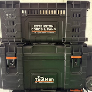 Custom Medium Name Plates for RIDGID Pro Gear 2.0 Job Box and Crates