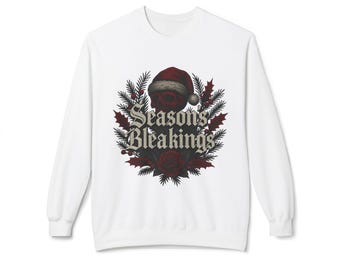 Seasons Bleakings Skull Santa sweatshirt | Holiday Gothic Crewneck