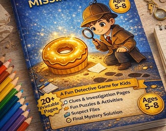 Kids Detective Activity Book | Missing Donut Mystery Game (Ages 5-8)