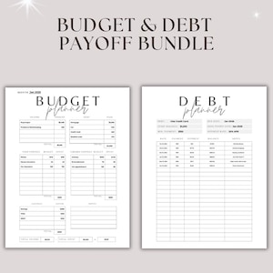 Budget & Debt Payoff Printable Bundle | Monthly Planner + Debt Tracker PDF | Digital Finance Organizer