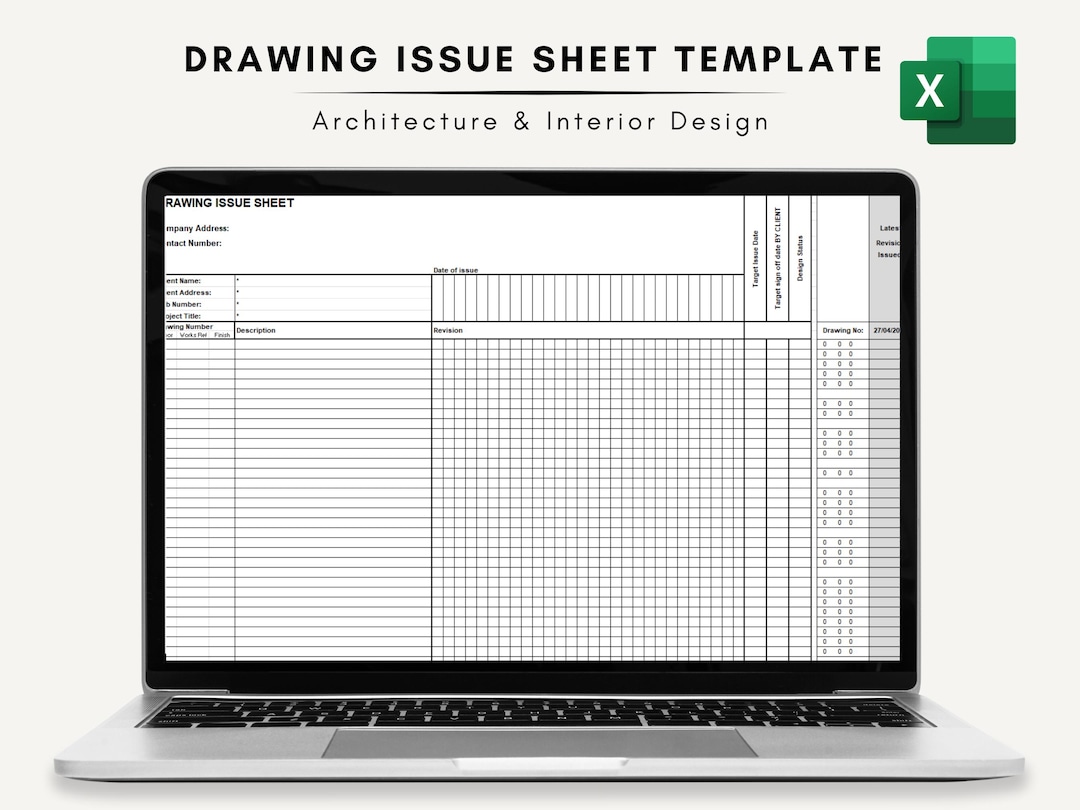 Drawing Issue Sheet Excel Template | Editable Drawing Register for ...