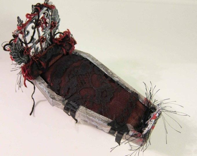 Dollhouse Miniature, Vampire or Witch Bed, 12th Scale, Perfect for Your
