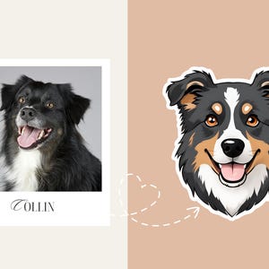 Pegatina personalizada para mascota, caricatura personalizada de tu foto, agregar nombre, calcomanía personalizada, retrato, pegatina física impermeable, envío, regalo para amantes de los animales